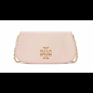 Tory Burch Britten Convertible Clutch in Light Oak